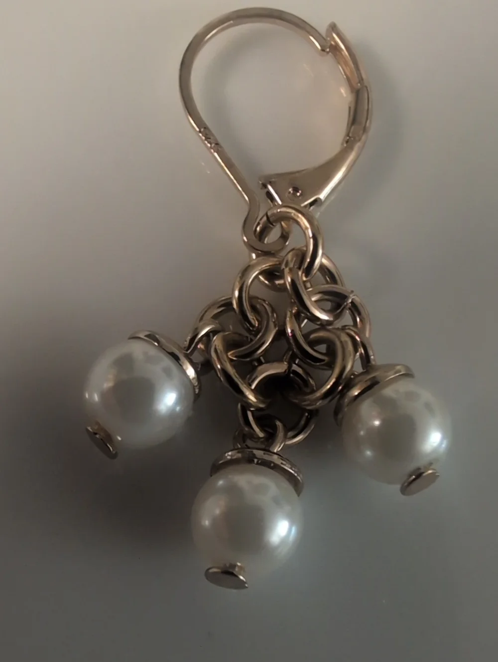 925 Sterling Silver Gold Plated Pearl Drop Dangle Ears Hand Woven Cluster